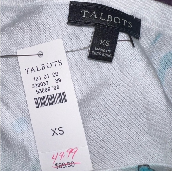 Talbots Palm Tree Print 3/4 Sleeve - Picture 6 of 6